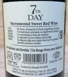 Barkan 7th Day Sacramental 0,75L 11%, sváteční červené víno sladké KOSHER LE PESACH