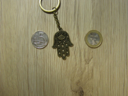 Klíčenka Hamsa žlutohnědé barvy