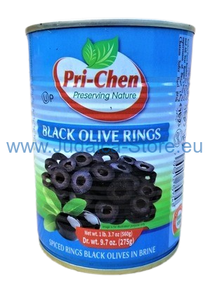 Olivy černé Pri-Chen 560 g kroužky, KOSHER PARVE, KOSHER le PESACH